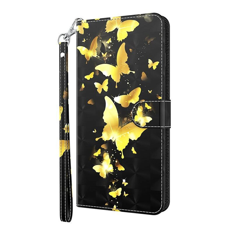 Θήκη Flip Samsung Galaxy A12 / M12 Κίτρινες Πεταλούδες