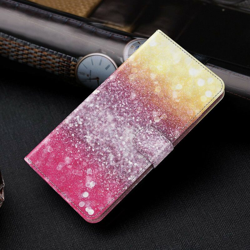 Θήκη Flip Samsung Galaxy A12 / M12 Ματζέντα Glitter Gradient