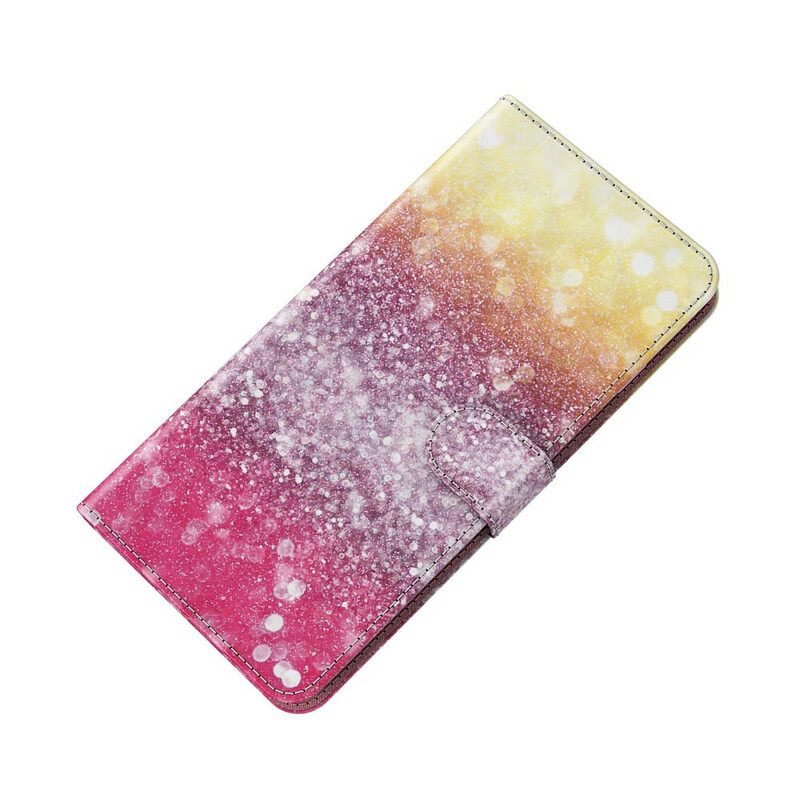 Θήκη Flip Samsung Galaxy A12 / M12 Ματζέντα Glitter Gradient