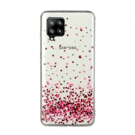 θηκη κινητου Samsung Galaxy A12 / M12 Διαφανείς Πολλαπλές Κόκκινες Καρδιές