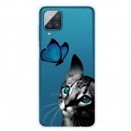 θηκη κινητου Samsung Galaxy A12 / M12 Γάτα Και Πεταλούδα