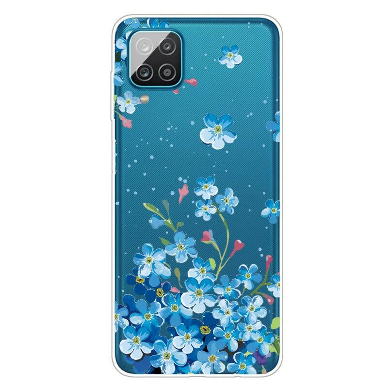 θηκη κινητου Samsung Galaxy A12 / M12 Μπλε Λουλούδια