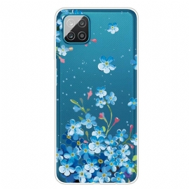 θηκη κινητου Samsung Galaxy A12 / M12 Μπλε Λουλούδια