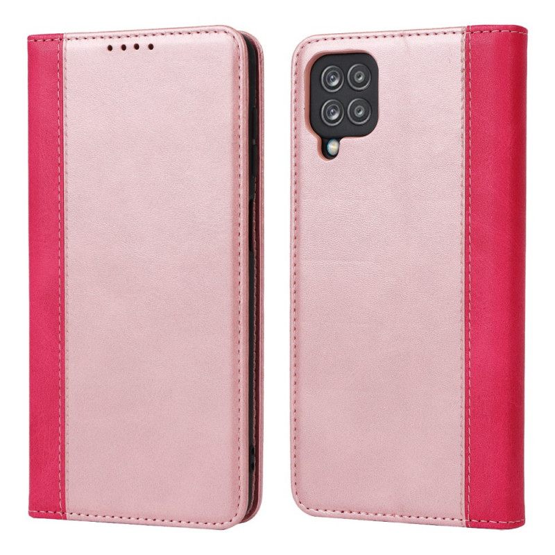 θηκη κινητου Samsung Galaxy A12 / M12 Θήκη Flip Δίχρωμο Δερμάτινο Στυλ