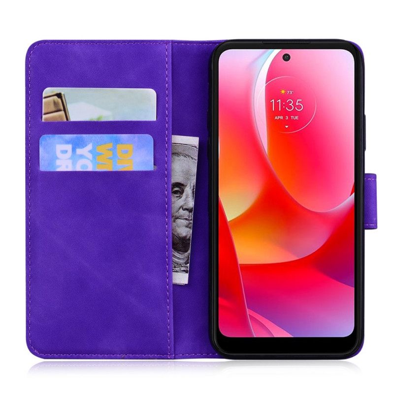 δερματινη θηκη Moto G31 / Moto G41 Μονόχρωμο Εφέ Δέρματος
