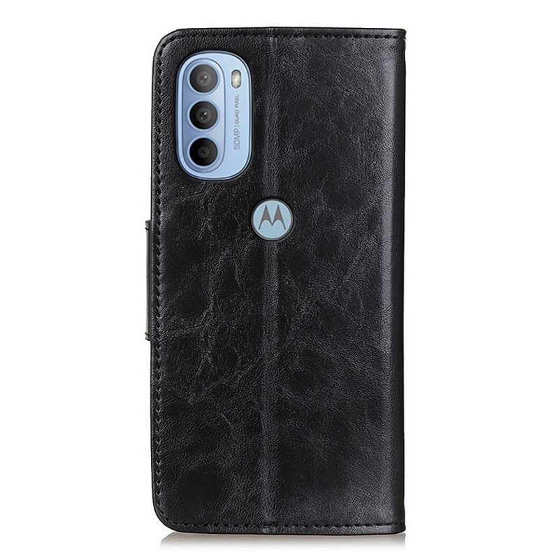 Κάλυμμα Moto G31 / Moto G41 Δερμάτινο Σπαστό Κούμπωμα