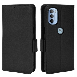 Κάλυμμα Moto G31 / Moto G41 Θήκη Flip Flap Double Litchi Νέα Χρώματα