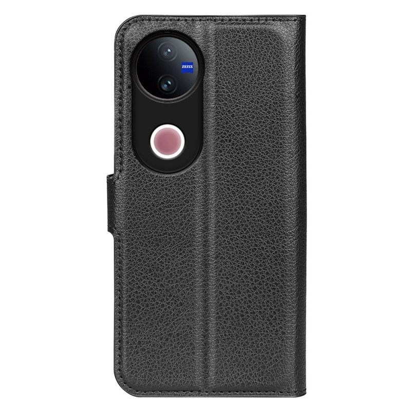 Δερματινη Θηκη Vivo V50 5g Δέρμα Λίτσι Σιλικόνης