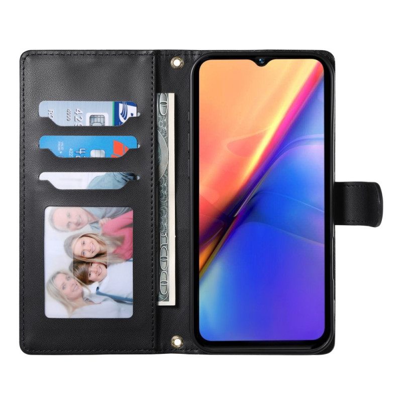 Δερματινη Θηκη Vivo V50 5g Καπιτονέ Με Λουράκι Και Λουράκι Ώμου