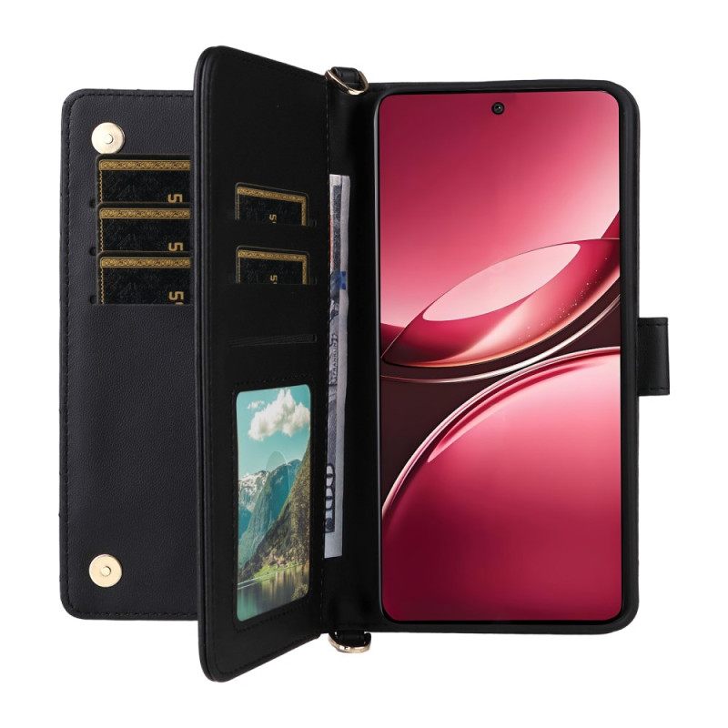 Δερματινη Θηκη Vivo V50 5g Καπιτονέ Με Λουράκια Σιλικόνης