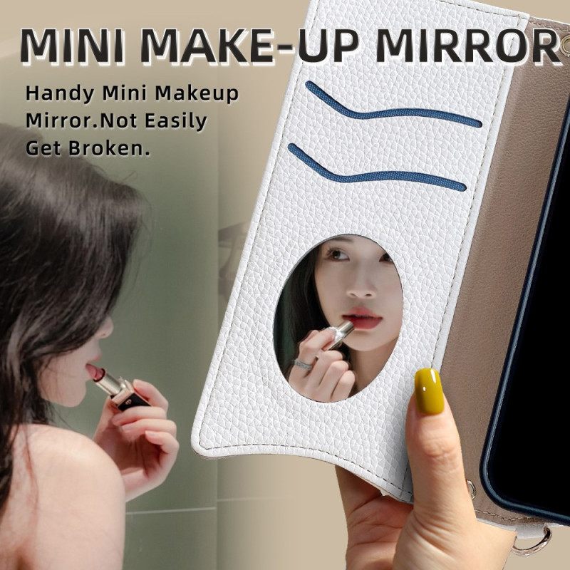 Δερματινη Θηκη Vivo V50 5g Πορτοφόλι Με Εφέ Δερμάτινου Και Αλυσίδα