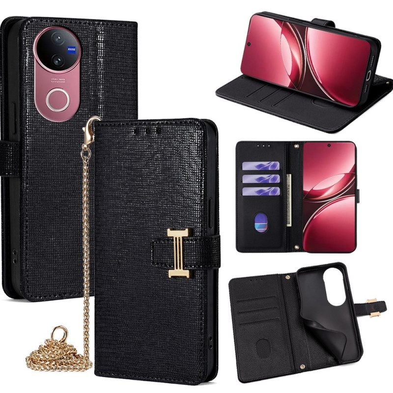 Δερματινη Θηκη Vivo V50 5g Πούλιες Και Λουράκι Ώμου