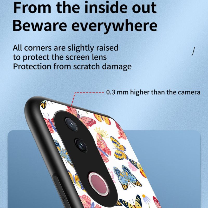 Κάλυμμα Vivo V50 5g Σχέδιο Πεταλούδας Από Σκληρυμένο Γυαλί