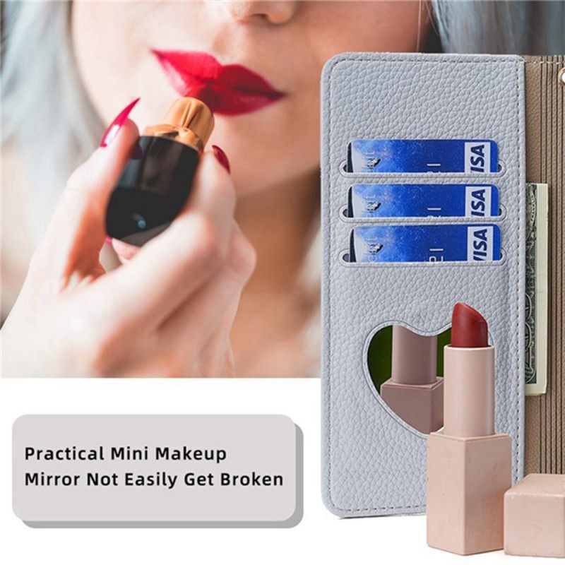 Θηκη Κινητου Vivo V50 5g Θήκες Κινητών Πορτοφόλι Με Καθρέφτη Και Αλυσίδα