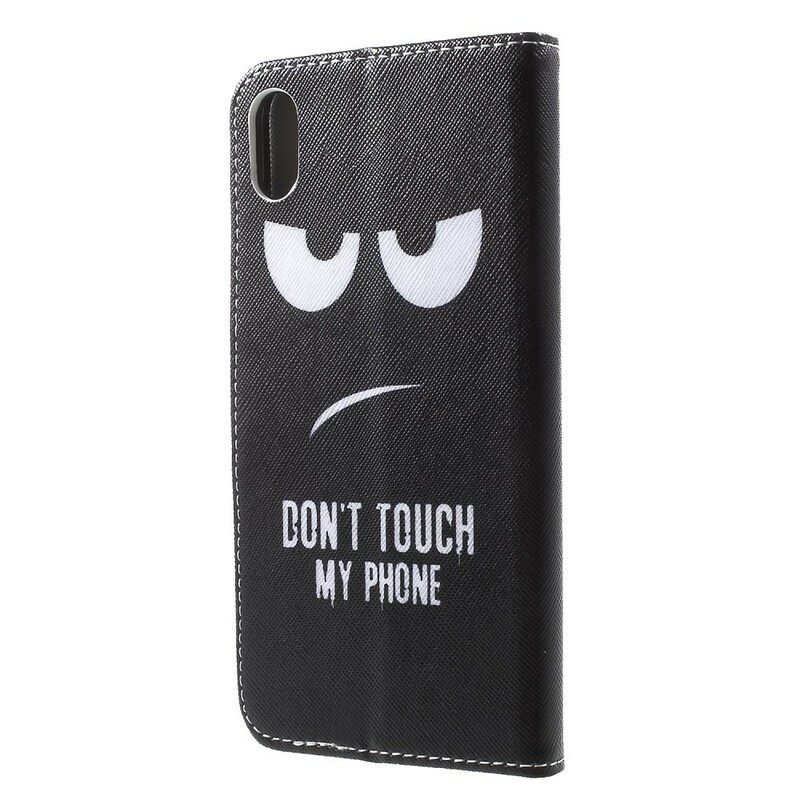 δερματινη θηκη iPhone XS Max Μην Αγγίζετε Το Τηλέφωνό Μου