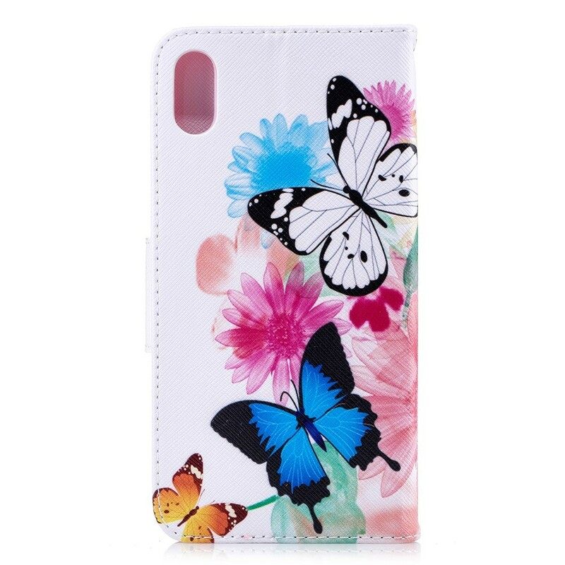 Κάλυμμα iPhone XS Max Ζωγραφισμένες Πεταλούδες Και Λουλούδια
