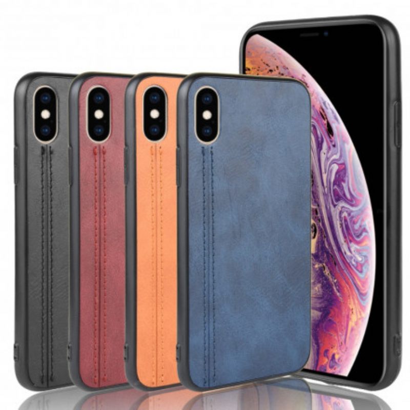 Θήκη iPhone XS Max Εφέ Δέρματος Ραφής