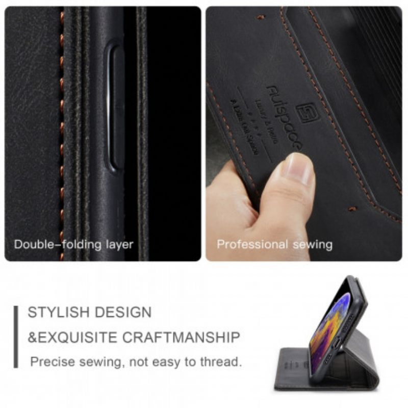 θηκη κινητου iPhone XS Max Θήκη Flip Τεχνολογία Rfid Εφέ Δέρματος