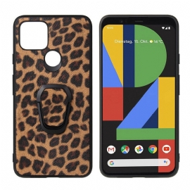 Θήκη Google Pixel 5 Δαχτυλίδι Leopard Style-support