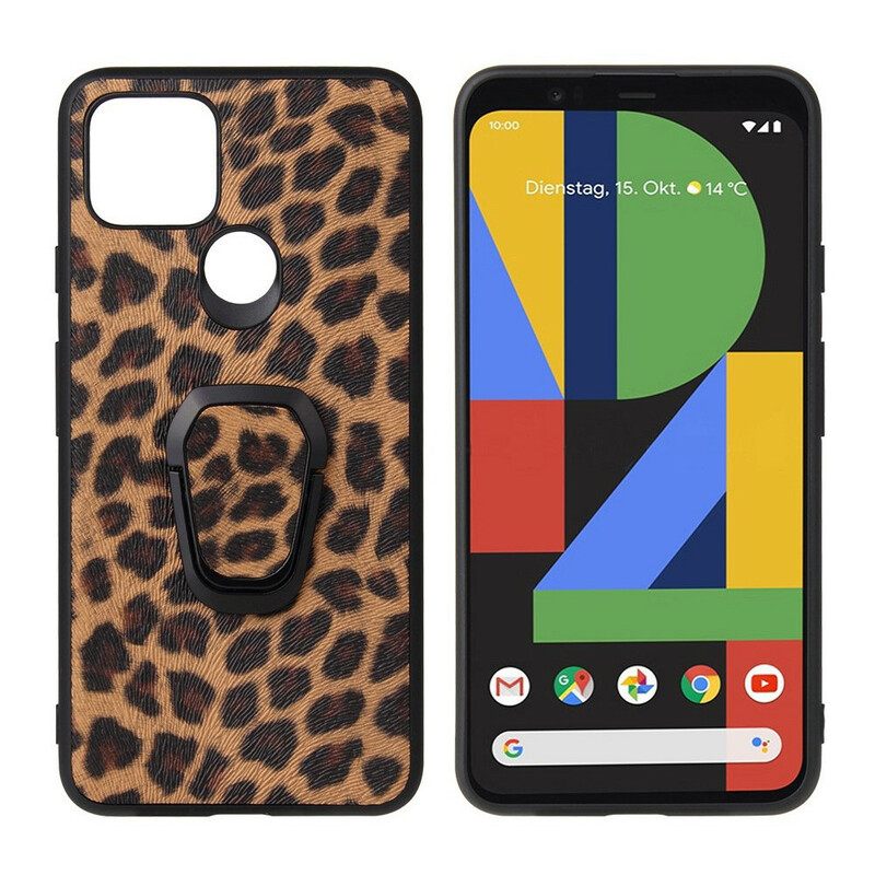 Θήκη Google Pixel 5 Δαχτυλίδι Leopard Style-support