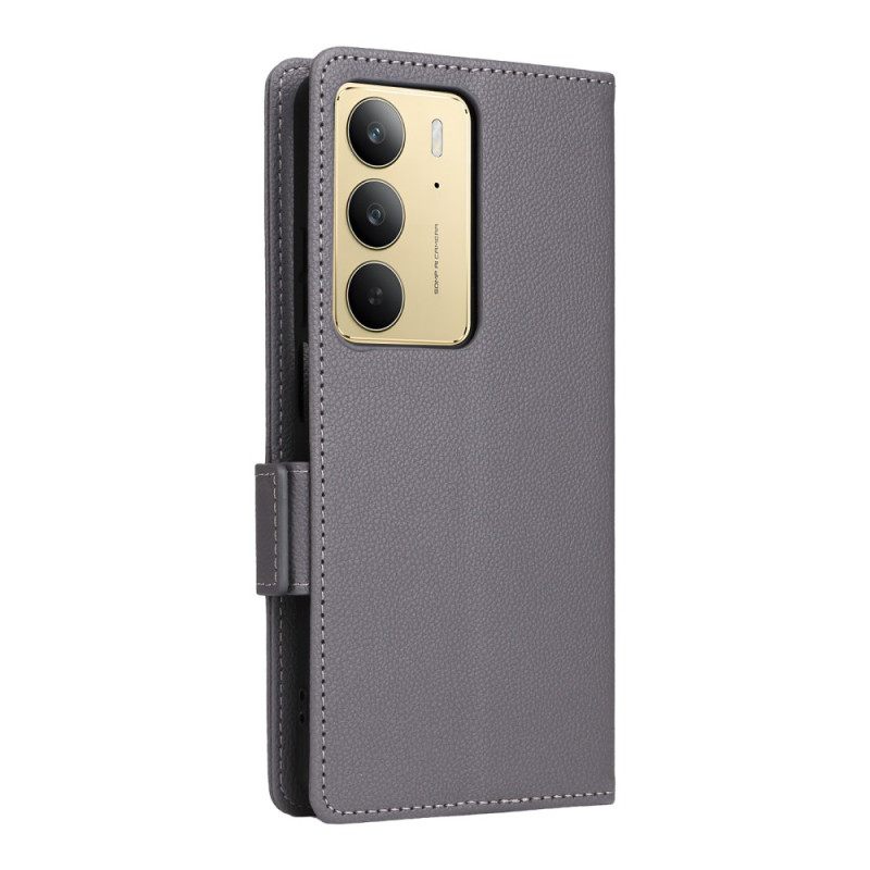 Δερματινη Θηκη Realme C75 Δέρμα Λίτσι Με Λουράκι