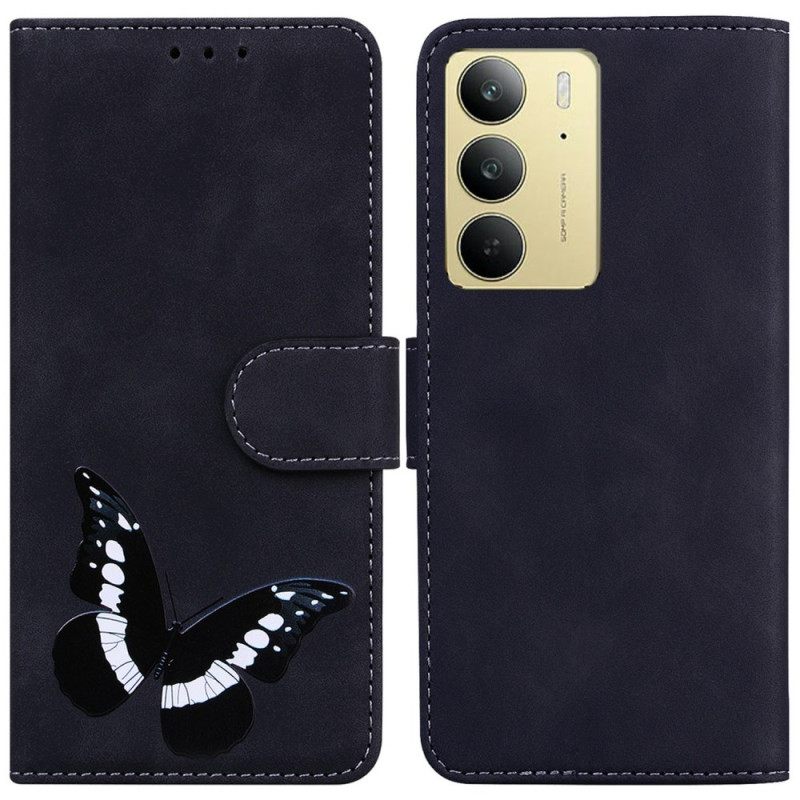 Δερματινη Θηκη Realme C75 Εφέ Πεταλούδας Από Σουέτ