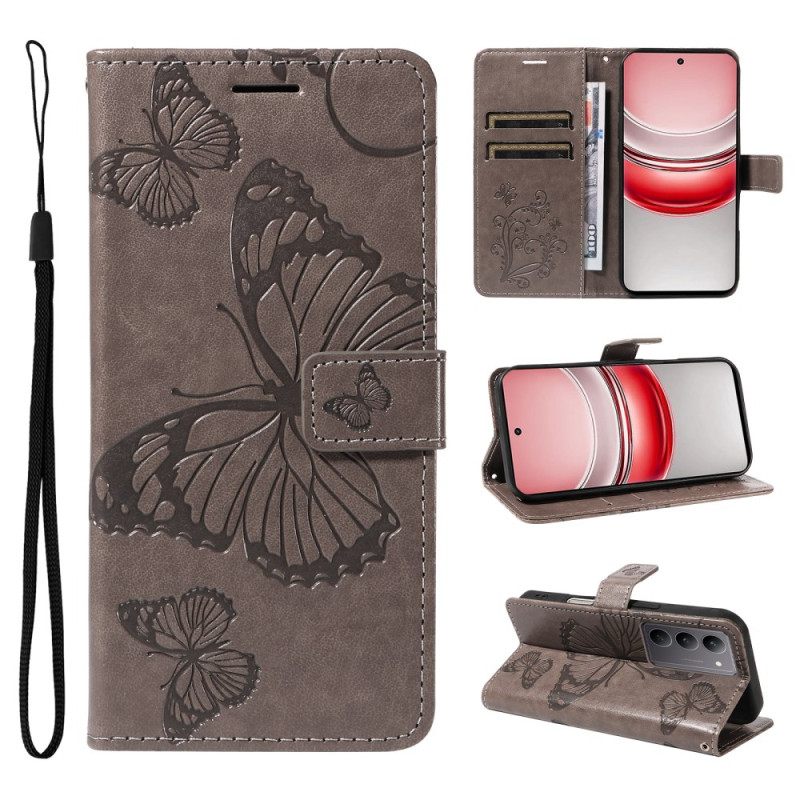 Δερματινη Θηκη Realme C75 Γιγάντιες Πεταλούδες Σιλικόνης