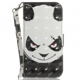 Δερματινη Θηκη Realme C75 Κορδόνι Angry Panda