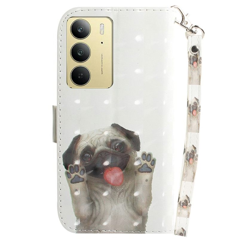 Δερματινη Θηκη Realme C75 Κορδόνι Pug