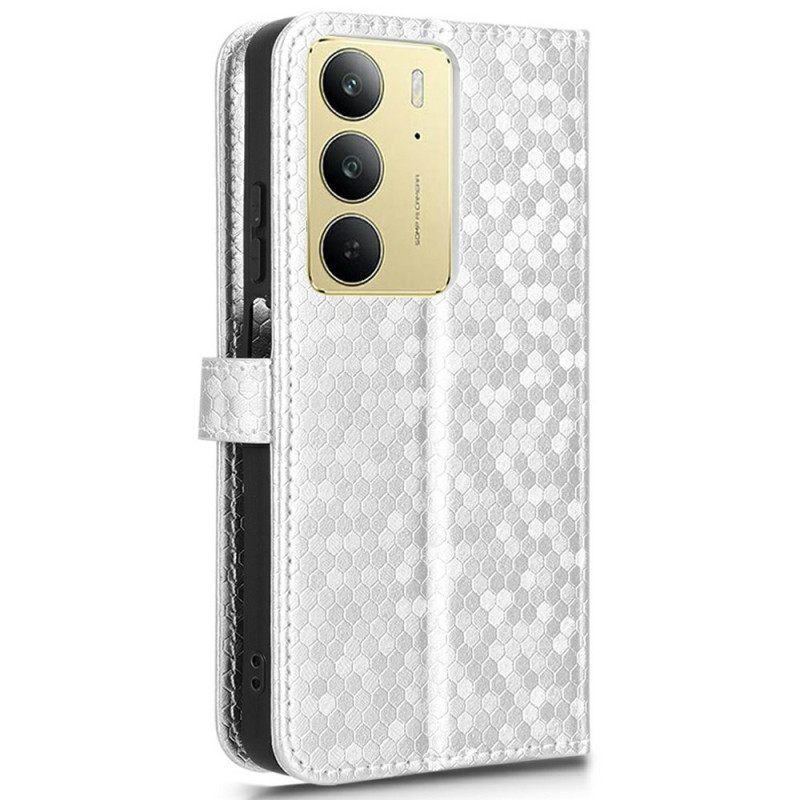 Δερματινη Θηκη Realme C75 Κουκκίδες Με Γκλίτερ Σιλικόνης