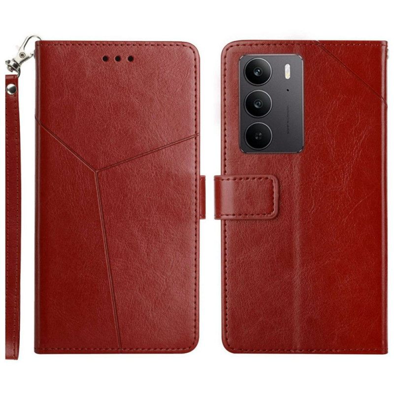 Δερματινη Θηκη Realme C75 Λουράκι Σε Σχήμα Y Σιλικόνης