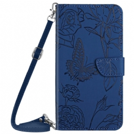 Δερματινη Θηκη Realme C75 Τσάντα Crossbody Με Στάμπα Πεταλούδας
