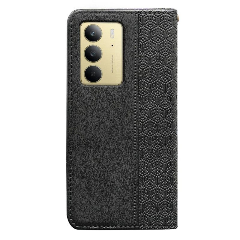 Δερματινη Θηκη Realme C75 Ζωφόρος Με Πλακάκια Και Λουράκι