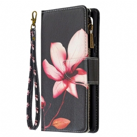 δερματινη θηκη Samsung Galaxy A42 5G Τσέπη Με Φερμουάρ Λουλουδιών