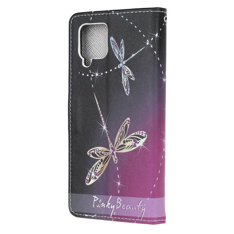 Κάλυμμα Samsung Galaxy A42 5G με κορδονι Strappy Dragonflies