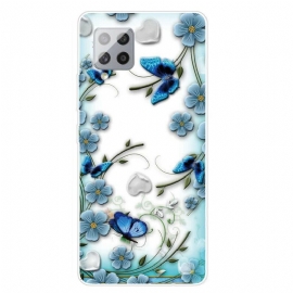 θηκη κινητου Samsung Galaxy A42 5G Ρετρό Πεταλούδες Και Λουλούδια Διάφανα