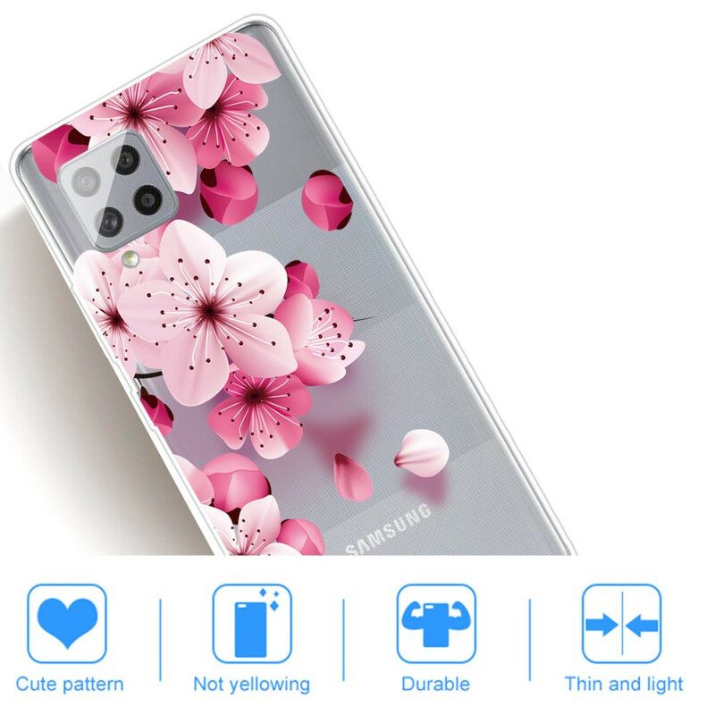 Θήκη Samsung Galaxy A42 5G Μικρά Ροζ Λουλούδια