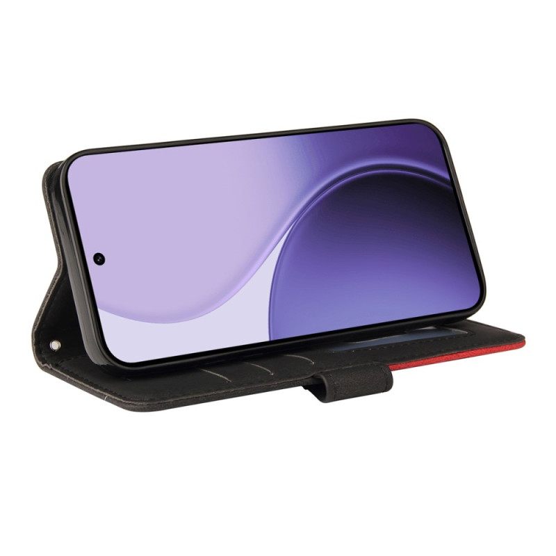 Δερματινη Θηκη Oppo Reno 14 5g Δίχρωμη Κυματιστή Γραμμή