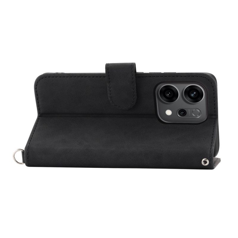 Δερματινη Θηκη Oppo Reno 14 5g Λουλουδάτο Σχέδιο Και Τιράντες