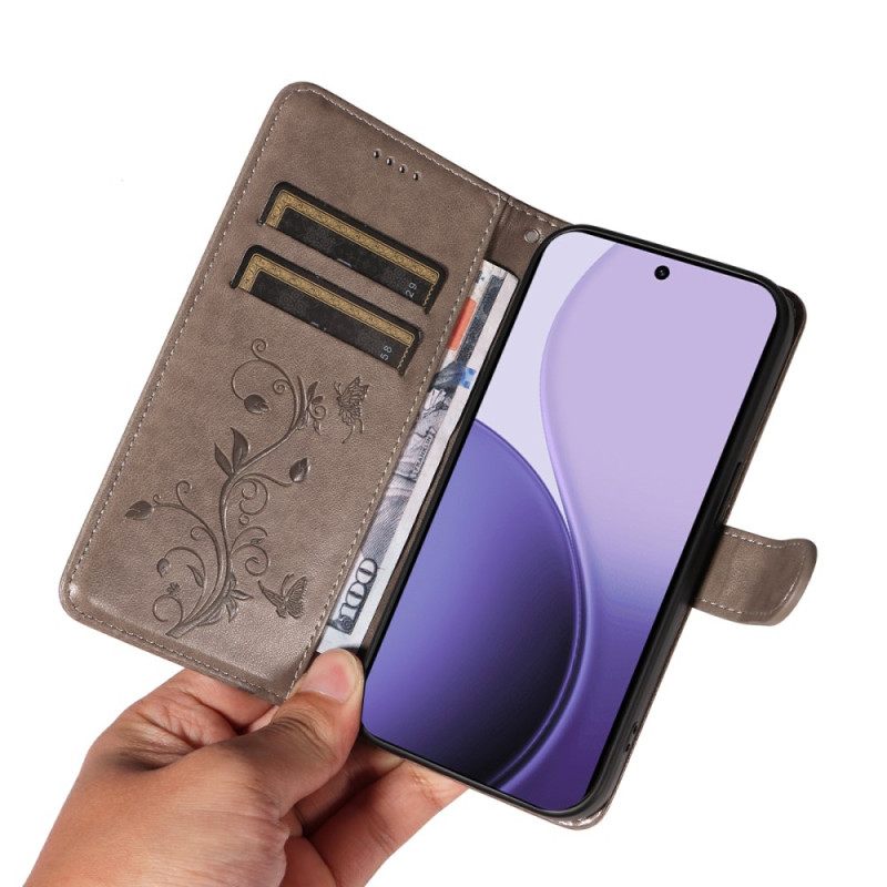 Δερματινη Θηκη Oppo Reno 14 5g Μικρά Λουλούδια