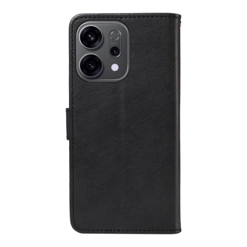 Δερματινη Θηκη Oppo Reno 14 5g Μονόχρωμο Λουράκι Σιλικόνης