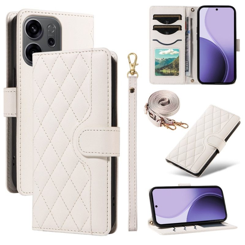 Θηκη Κινητου Oppo Reno 14 5g Καπιτονέ Με Τιράντες Και Τιράντες Ώμου