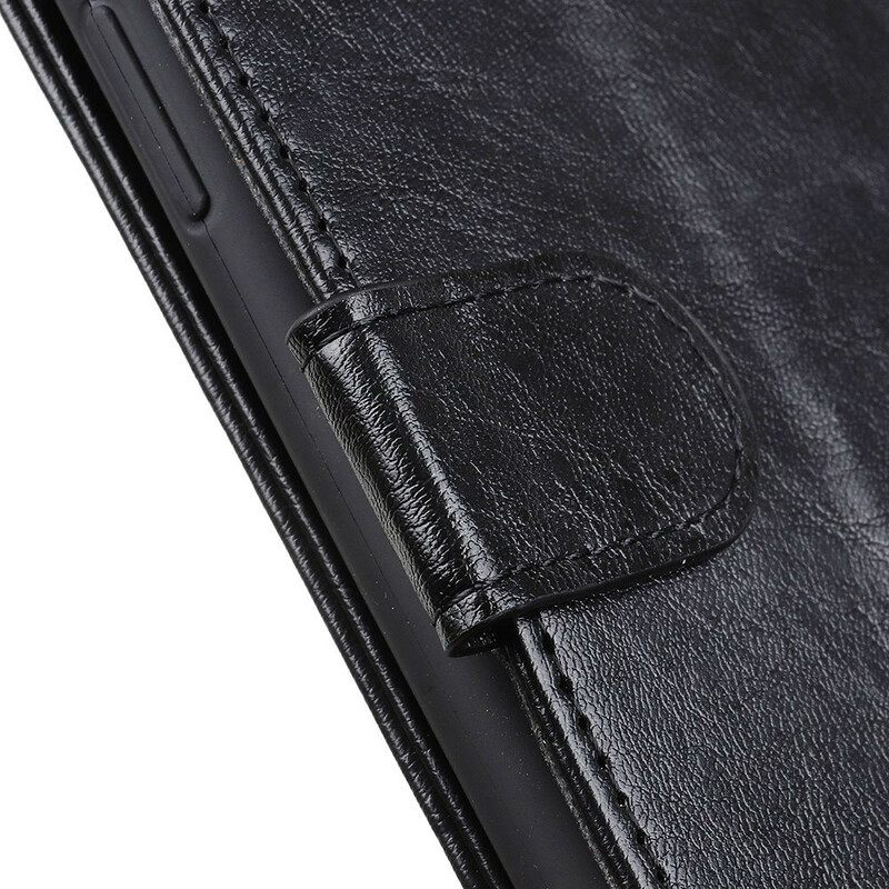 Κάλυμμα Samsung Galaxy A21s Θήκη Flip Γυαλιστερό Δερμάτινο Εφέ Μπροστινό Πτερύγιο