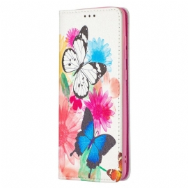 θηκη κινητου Samsung Galaxy A21s Θήκη Flip Χρωματιστές Πεταλούδες