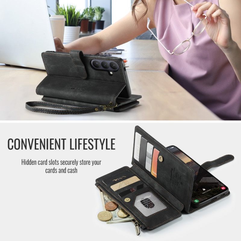 Δερματινη Θηκη Samsung Galaxy S26 Εφέ Σουέτ Caseme Σιλικόνης