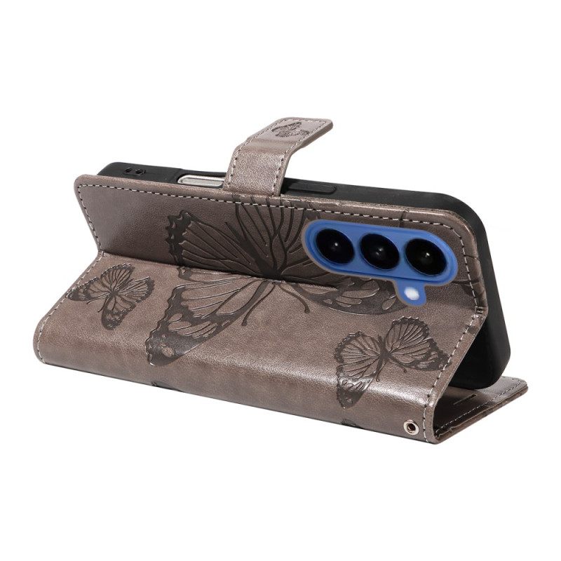 Δερματινη Θηκη Samsung Galaxy S26 Γιγάντιες Πεταλούδες Σιλικόνης