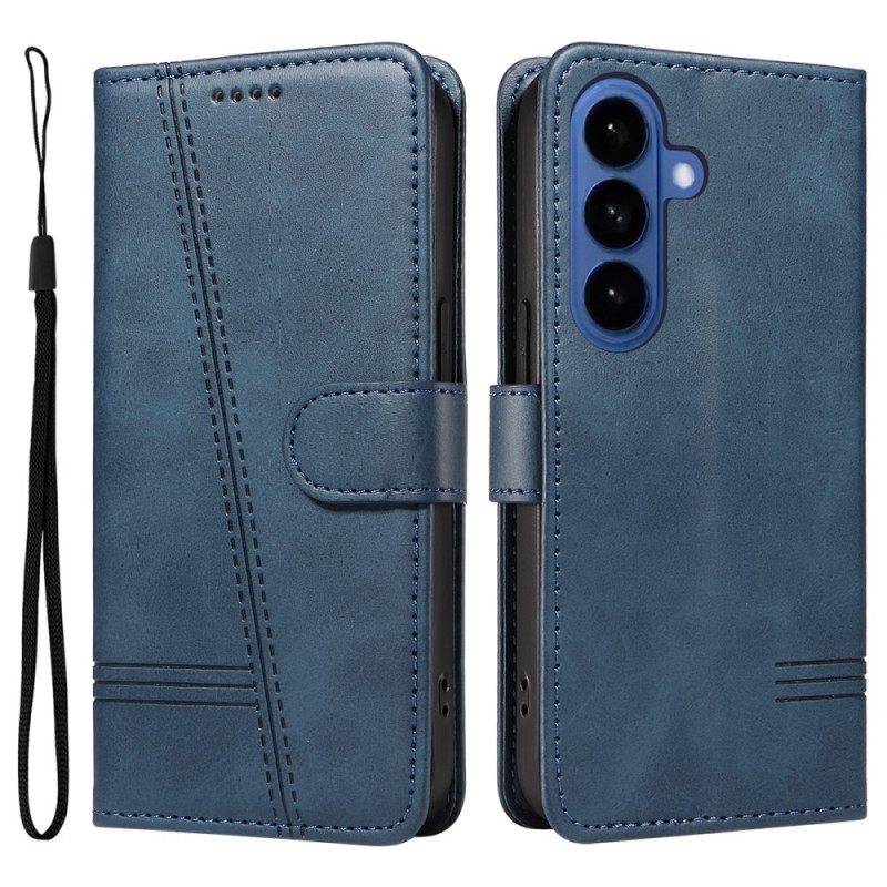 Δερματινη Θηκη Samsung Galaxy S26 Γραμμές Σε Σχήμα T Σιλικόνης