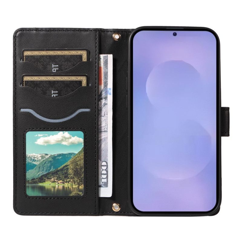 Δερματινη Θηκη Samsung Galaxy S26 Καπιτονέ Με Λουράκια