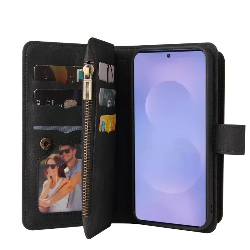 Δερματινη Θηκη Samsung Galaxy S26 Πορτοφόλι Με 15 Υποδοχές Καρτών Και Λουράκι