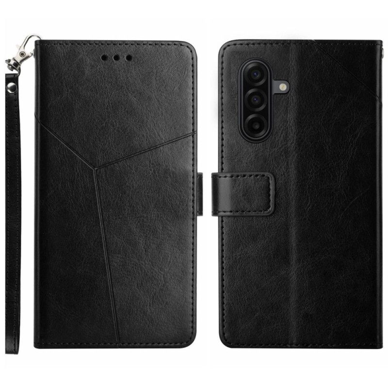 Δερματινη Θηκη Samsung Galaxy S26 Σχέδιο Y Με Λουράκι Σιλικόνης